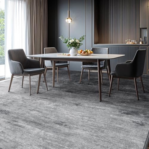 5x7 Washable Area Rug, Gray Solid Area Rugs for Living Room & Bedroom - Image 3