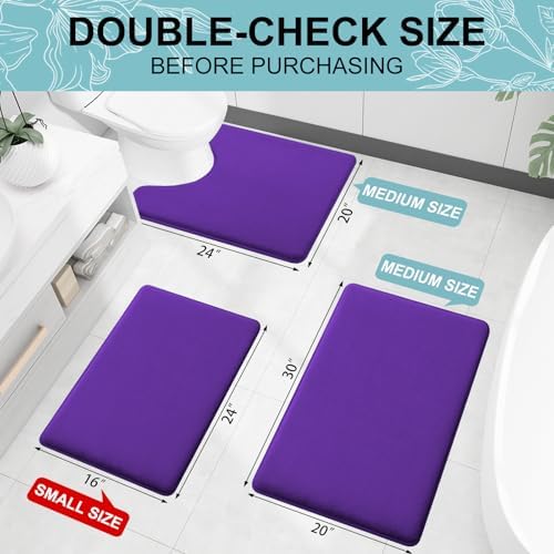 Smiry Memory Foam Bath Mat 24x16, Extra Soft and Absorbent Bathroom Rugs - Image 2