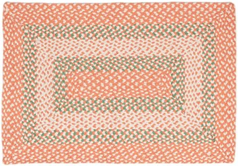 Super Area Rugs 3X5ft Farmhouse Braided Rug - Natural Soft Cotton Carpet for Living Room - Primitive Country Woven Rug - Coral/Green/Ivory - Image 7