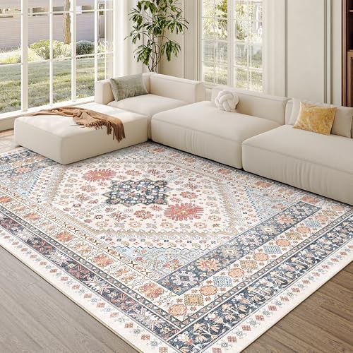 zesthome 6x9 Area Rugs for Living Room,Large Washable Rug,Blue Red by Zesthome