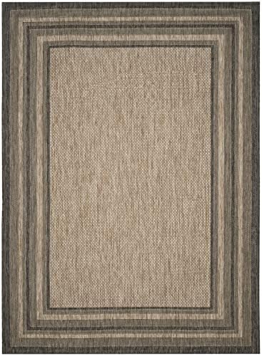 SAFAVIEH Courtyard Outdoor Area Rug 8'x10', Natural & Black CY8475-37312 - Image 4