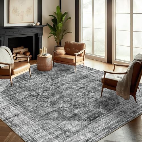 CHAMPLANT Washable Area Rug 10'x14' Boho Design Non-Shedding Easy Care Ideal for High Traffic Areas in Living Room Bedroom Office Coffee Table Kitchen Large Carpet by CHAMPLANT