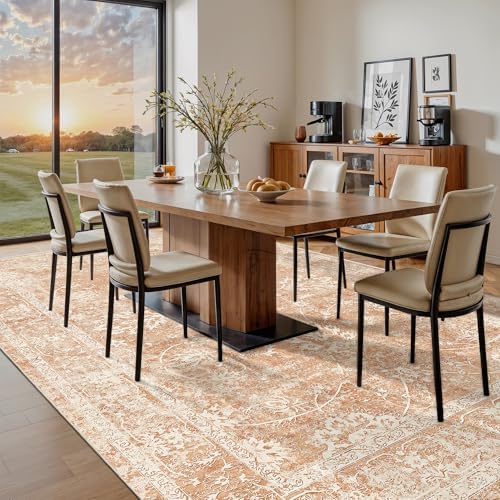 Madane 8x10 Area Rugs for Living Room, Washable Soft Rugs Jasper Orange - Image 3