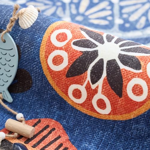 jinchan 5x7 Coastal Area Rug Kids Washable Fun Rug Colorful Ocean Fish Indoor Floor Cover Non Slip Lightweight Soft Cozy Carpet for Bedroom Nursery Playroom Daycare Living Room, Blue - Image 3