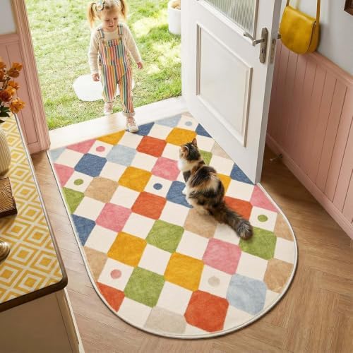 jinchan 3x5 Washable Kids Rug Colorful Nursery Study Corner Arch Chair Mat - Image 5