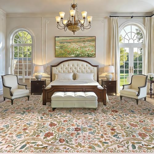 10x14 Large Area Rug Floral Botanical Boho Rug for Living Room - Image 3