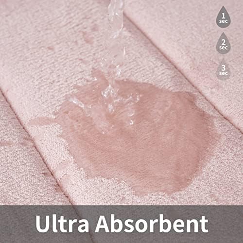 ROSMARUS Memory Foam Bath Mat, 20''x32'', Crystal Pink - Image 4