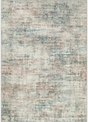 10x14 Area Rugs for Living Room: Washable Abstract Multi Color Carpet - Image 4