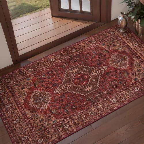Tangsoo Oriental 2x4 Runner Washable Rugs for Entryway, Non Slip Small Rug by Tangsoo