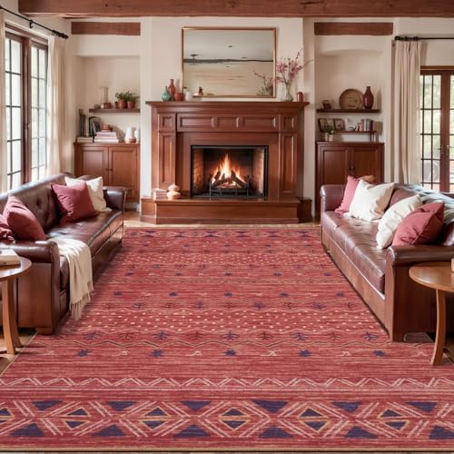 SERISSA 9x12 Washable Non-Slip Boho Area Rug for Living Room by SERISSAHomeDecorCollection