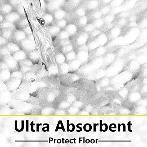 White Bathroom Rugs Chenille 3-Piece Extra Soft and Absorbent Shag White Bath Mat, Machine Wash Mat, Strong PVC Non-Slip Underside, Plush Carpet Mats - Image 6