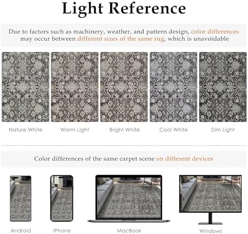 PureCozy Black Small Area Rug 3x5 Vintage Traditional Distressed - Image 6