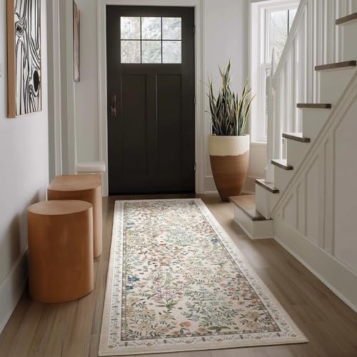 Washable Kitchen Rug Runners for Hallways: 2'x6' Bedroom Rug Non Slip Low-Pile Stain Resistant Indoor Floor Carpet Runner for Indoor Entryway Hallway Laundry Room Beside Farmhouse - Image 2