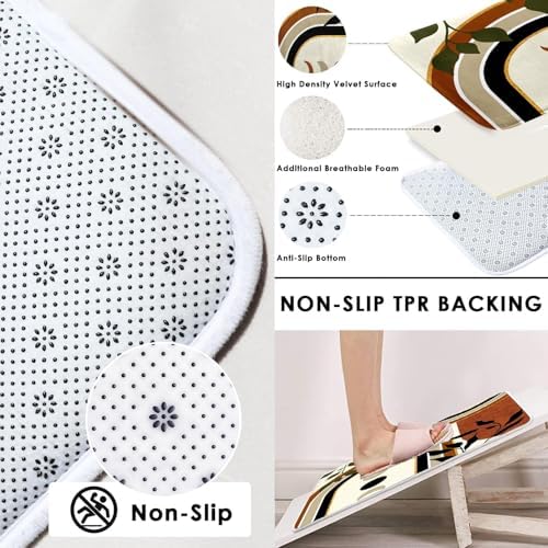 Bathroom Sets with Shower Curtain and Rugs, Set of 4, Abstract Boho - Image 3
