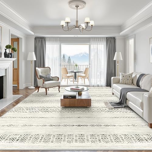 Miukiki 10x14 Area Rugs for Living Room Non Slip Washable Rug Grey by Miukiki