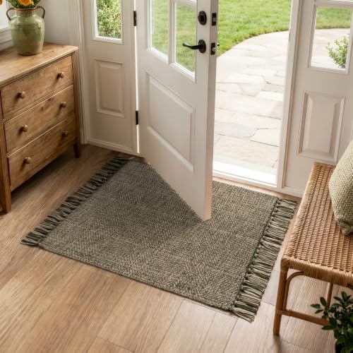 Collive Boho Bathroom Rug 2' x 3', Modern Farmhouse Rugs for Entryway - Image 3