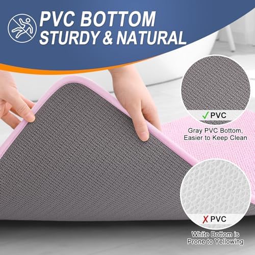 OLANLY Thick Memory Foam Bathroom Rugs 30x20, Soft Absorbent Bath Mat, Pink - Image 4