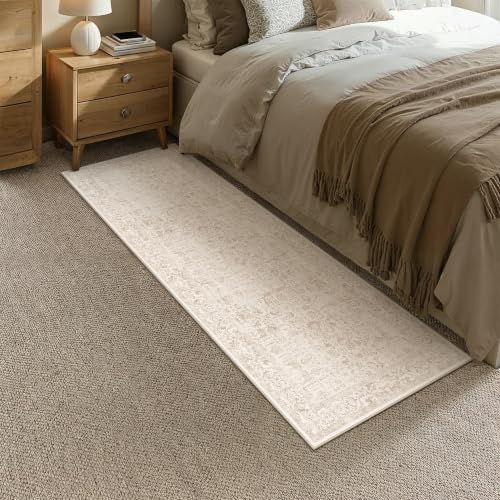 PureCozy Beige Runner Rug 2x5 Vintage Floral - Image 2