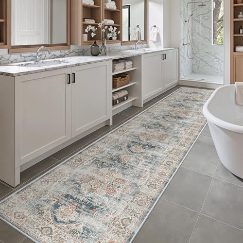 Madane Washable Runner Rugs 2x10 Long for Hallway Kitchen, Navy - Image 4