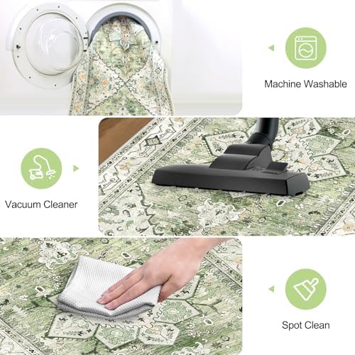 Yamaziot Washable Runner Rug, 2x8 Non-Slip Boho Vintage Hallway Kitchen Rug - Image 6