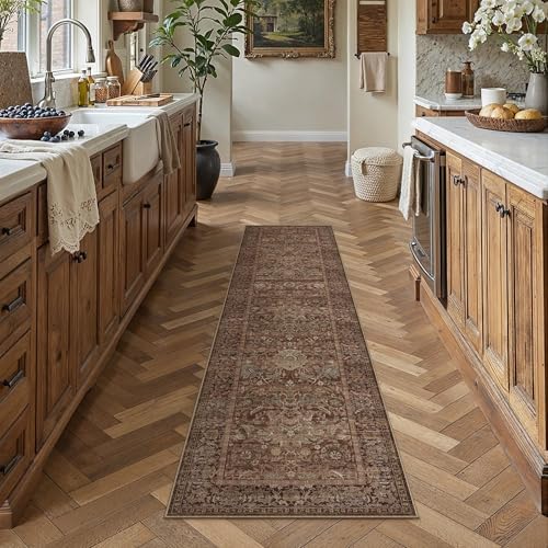 HUGEAR Hallway Runner Rugs 2x8 Rust Red Vintage Rug - Image 2