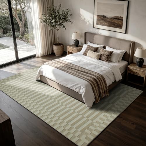 8x10 Washable Area Rugs for Living Room,Bedroom,Dining Room,Nursery- Beige - Image 6