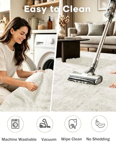 Smiry Area Rugs for Living Room Bedroom 2x4 ft, Fluffy Washable Carpet - Image 4
