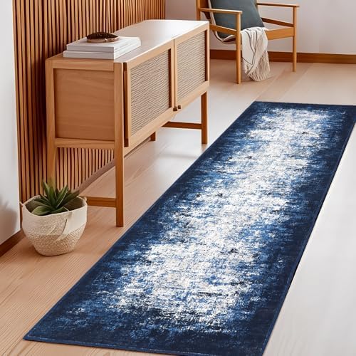 GarveeHome Machine Washable Runner Abstract Hallway Rugs 2x6 Blue by GarveeHome