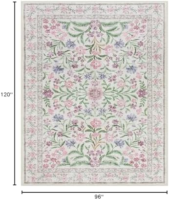 Lahome 8x10 Purple Nursery Rug, Washable Kids Baby Rugs for Girls Bedroom - Image 2