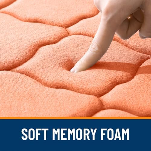 OLANLY Memory Foam Bath Mat Rug 36x24, Ultra Soft Bathroom Rugs, Peach - Image 2