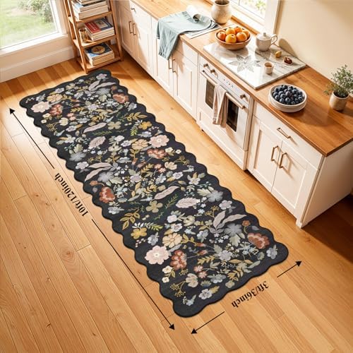 3x10ft Long Hallway Runner Rug: Non-Slip Washable Kitchen Floor Mat Black - Image 2