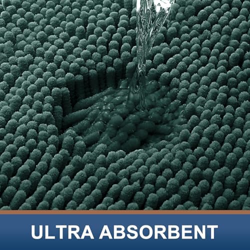 Smiry Bathroom Rugs 34X21, Luxury Chenille Extra Soft Absorbent Bath Mat - Image 4