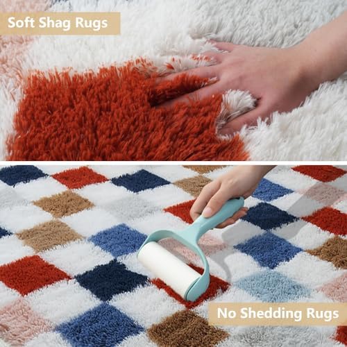 Shag Runner Rug for Bedroom Living Room 3x7 Upgrade Non-Slip Fluffy Soft Bedside Rugs,Colorful Shaggy Carpet for Livingroom Dorm Home Decor Aesthetic - Image 5