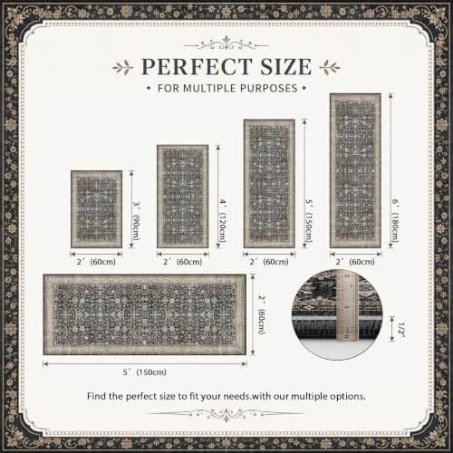 Farmhouse Entryway Runner Rug 2x4 for Kitchen Bathroom - Image 2