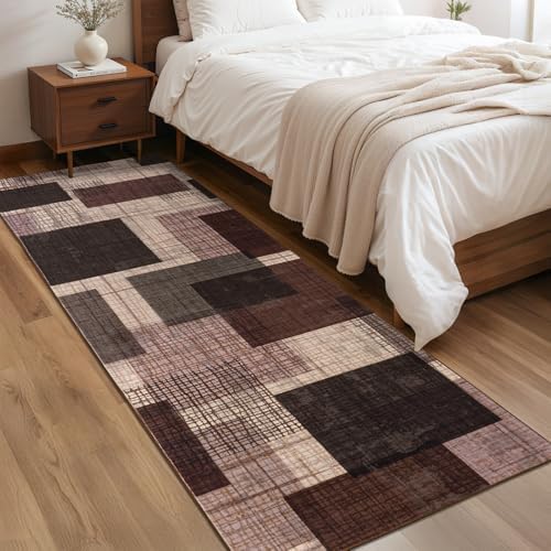 Washable 2x8 Runner Rug for Hallway Kitchen Bedroom, Purple - Image 4