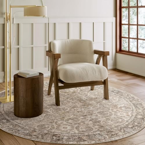 Machine Washable Rugs for Living Room: 4x4 Area Rugs for Bedroom by NoiFamo