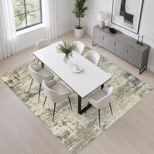 Area Rug Living Room: 5x5 Modern Washable Soft Carpet Ash Brown - Image 4