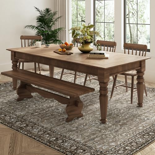 4x6 Grey Brown Washable Area Rug for Living Room, Vintage Print - Image 4