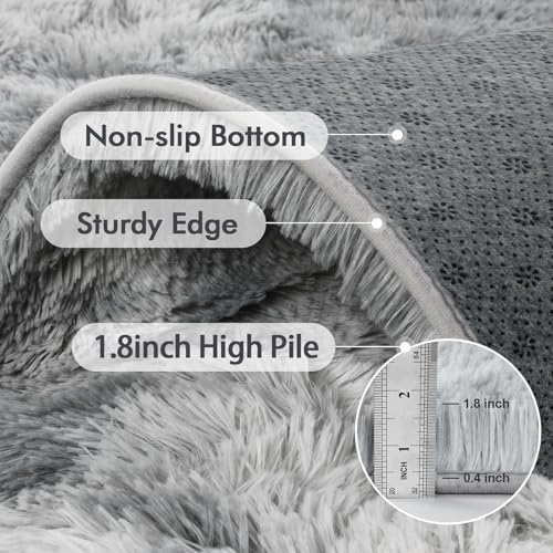 10x14 Ft Extra Large Shag Rugs for Living Room, Ultra Soft Fluffy Furry Area Rugs for Bedroom Indoor Floor, Aesthetic Carpet for Kids Home Decor (Light Grey) - Image 6