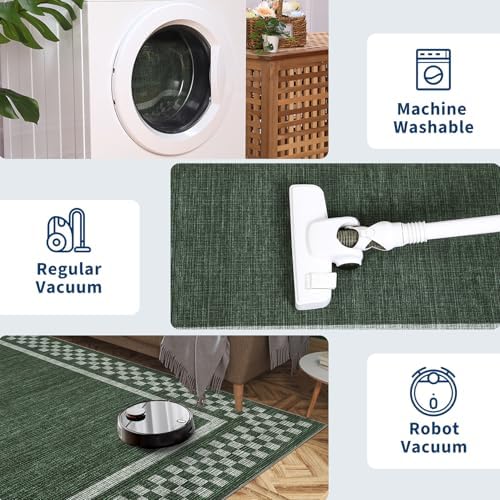 GarveeHome Washable Runner Rug 2x10 Modern Bordered Hallway Runner Rug - Image 6