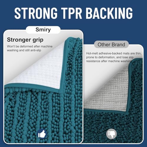 Smiry Bathroom Rugs 59X24, Extra Soft Rubber Backing Chenille Bath Mats - Image 3