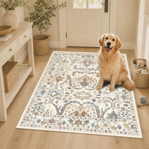 Area Rug Living Room Rugs 3×5 Washable Floral Rug - Image 6