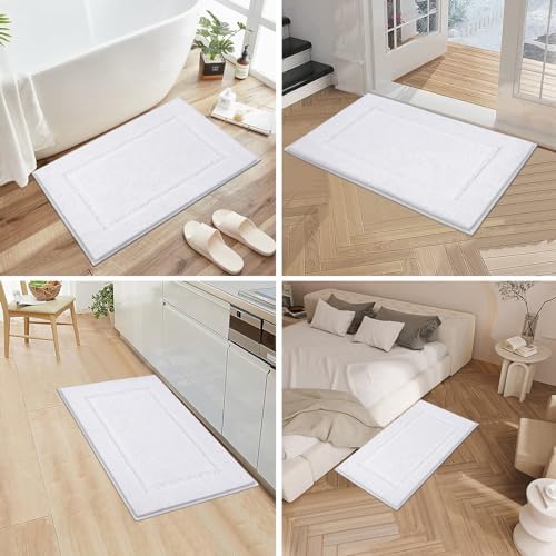 Pauwer Bathroom Rugs Sets 2 Piece, Non Slip Washable Bath Mat, White - Image 7