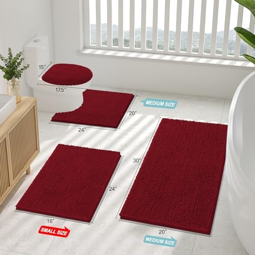 Smiry Bathroom Rugs 24X16, Luxury Chenille Extra Soft Absorbent Bath Mat - Image 2
