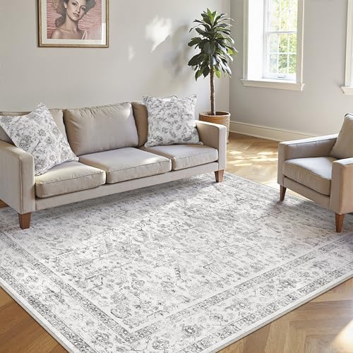 PureCozy Gray Small Area Rug 4x6 Vintage Neutral - Image 4