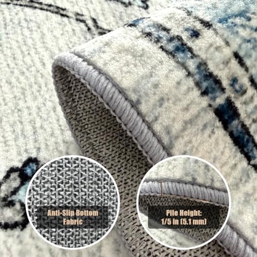 YARNSCAPE 8' x 10' Machine Washable Area Rug, Non-Slip Low-Pile Carpet - Image 6