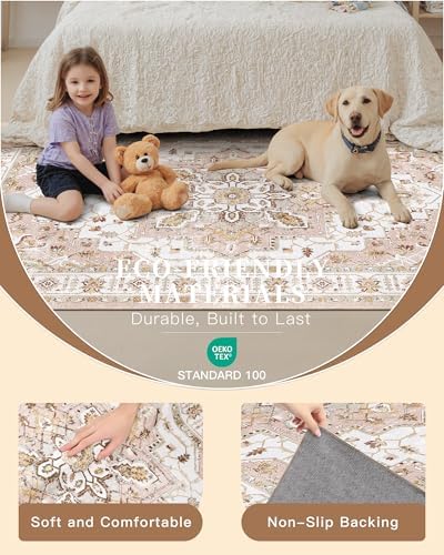 Madane Hallway Runner Rug 2x8 Washable Kitchen Rugs Non-Slip, Pink - Image 5