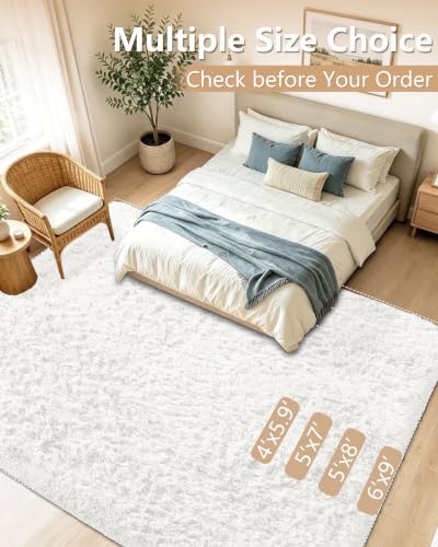 Smiry Area Rugs for Living Room Bedroom 6x9 ft, Fluffy Washable Carpet - Image 6