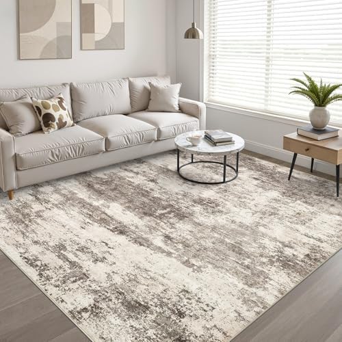 LOONGRUG 5x7 Area Rug Washable Neutral Modern Rug for Living Room Mocha - Image 6