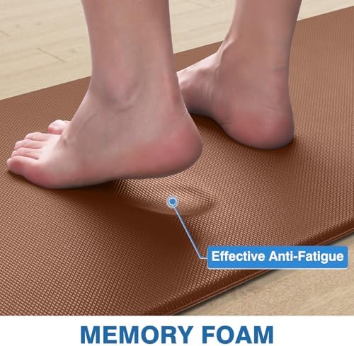 StepRite Kitchen Mats for Floor, 2-Pack Anti-Fatigue Rugs, Terracotta Brown - Image 7